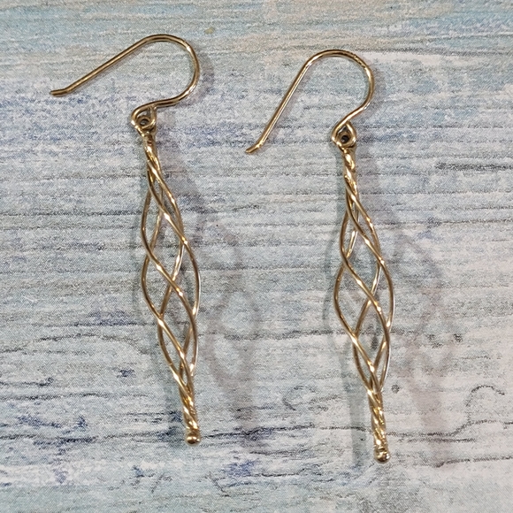 Twist Drop Earrings. - Picture 2 of 8